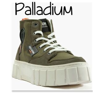 NIB Palladium Pallatower Hi Womens Bootie - Olive Night